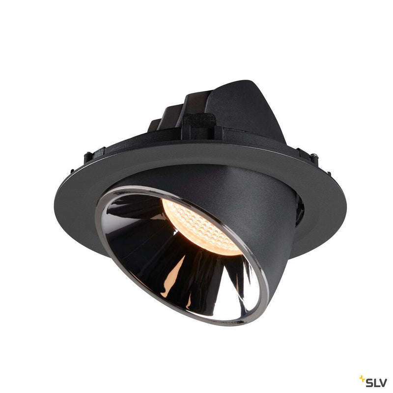 NUMINOS GIMBLE XL, black / chrome recessed ceiling light, 2700K 40°