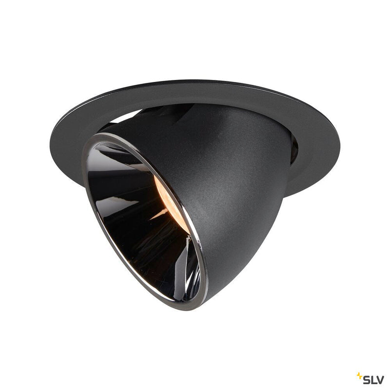 NUMINOS GIMBLE XL, black / chrome recessed ceiling light, 2700K 55°