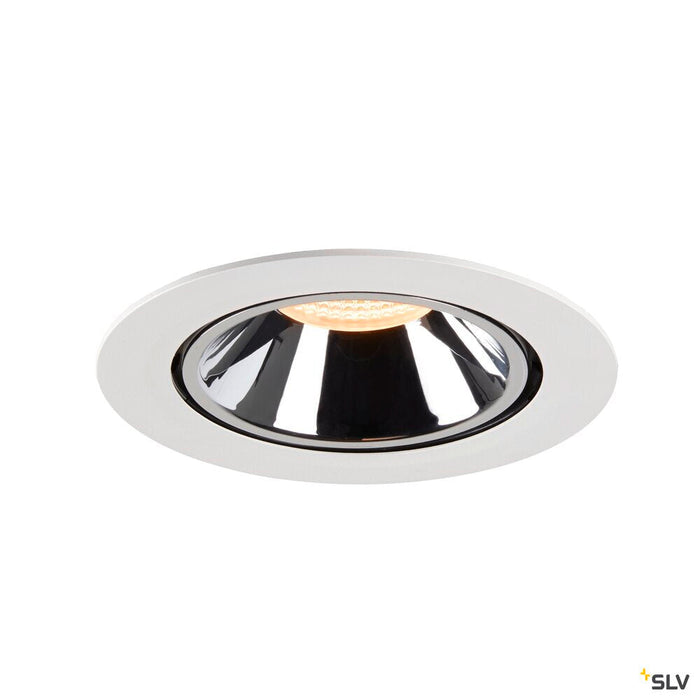 NUMINOS GIMBLE XL, white / chrome recessed ceiling light, 2700K 20°