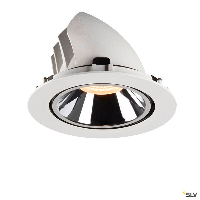 NUMINOS GIMBLE XL, white / chrome recessed ceiling light, 2700K 20°