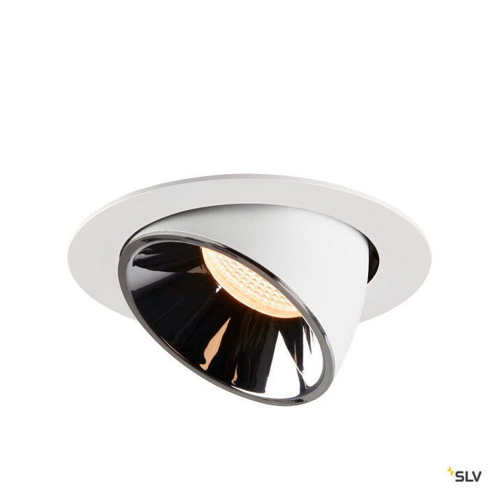 NUMINOS GIMBLE XL, white / chrome recessed ceiling light, 2700K 40°