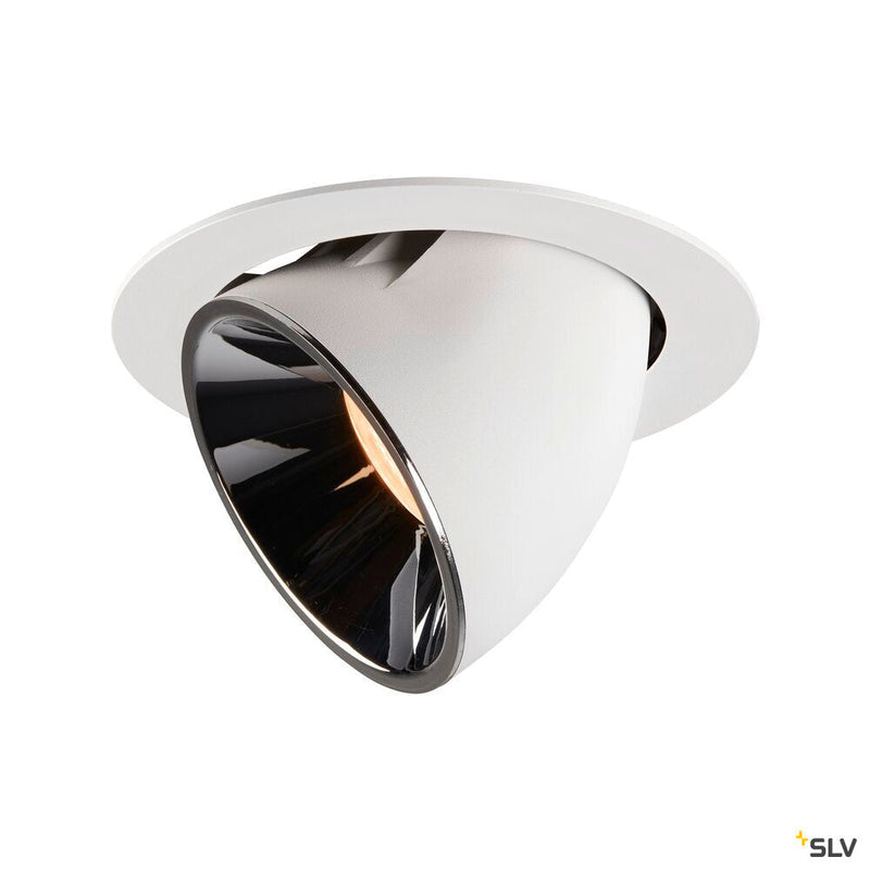NUMINOS GIMBLE XL, white / chrome recessed ceiling light, 2700K 55°