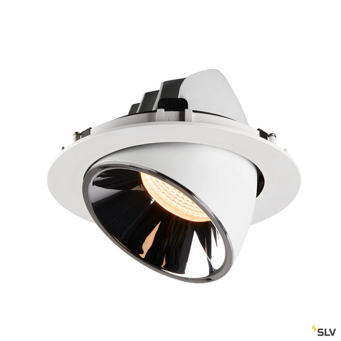 NUMINOS GIMBLE XL, white / chrome recessed ceiling light, 2700K 55°