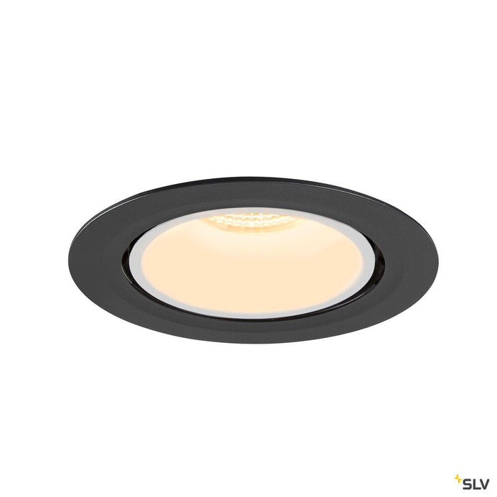 NUMINOS GIMBLE XL, black / white recessed ceiling light, 3000K 20°