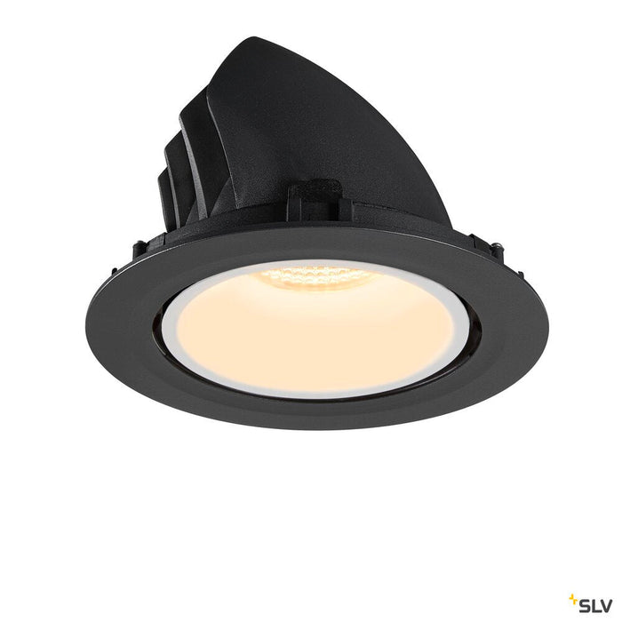 NUMINOS GIMBLE XL, black / white recessed ceiling light, 3000K 20°