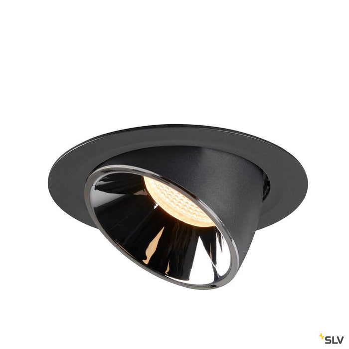 NUMINOS GIMBLE XL, black / chrome recessed ceiling light, 3000K 20°