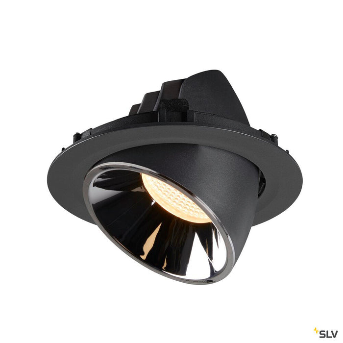 NUMINOS GIMBLE XL, black / chrome recessed ceiling light, 3000K 20°