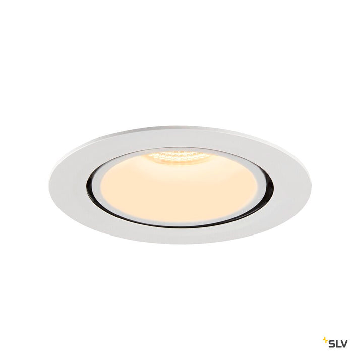 NUMINOS GIMBLE XL, white recessed ceiling light, 3000K 20°