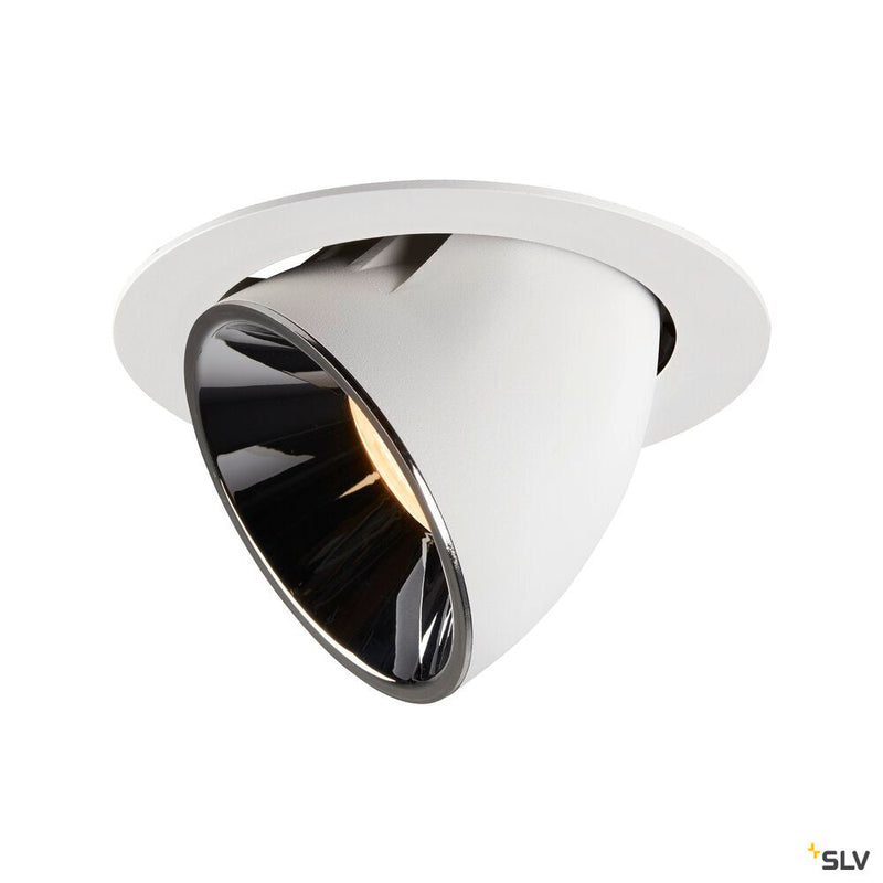 NUMINOS GIMBLE XL, white / chrome recessed ceiling light, 3000K 20°