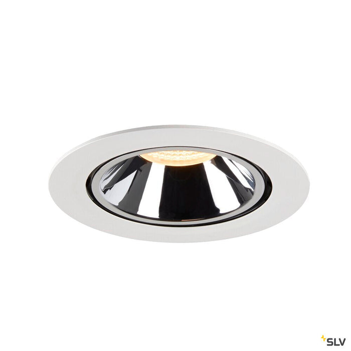 NUMINOS GIMBLE XL, white / chrome recessed ceiling light, 3000K 20°