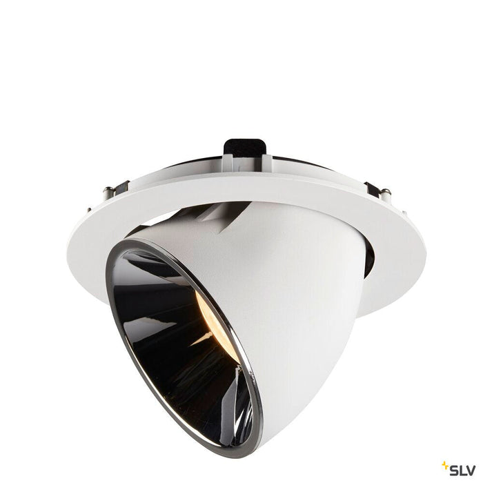 NUMINOS GIMBLE XL, white / chrome recessed ceiling light, 3000K 20°