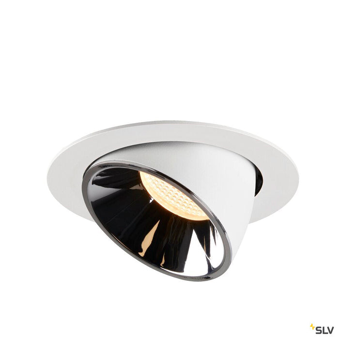 NUMINOS GIMBLE XL, white / chrome recessed ceiling light, 3000K 40°