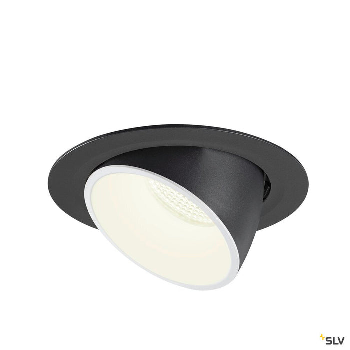 NUMINOS GIMBLE XL, black / white recessed ceiling light, 4000K 20°