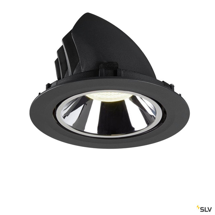 NUMINOS GIMBLE XL, black / chrome recessed ceiling light, 4000K 20°