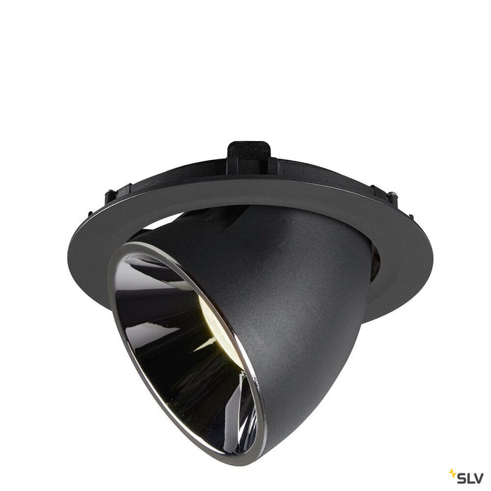 NUMINOS GIMBLE XL, black / chrome recessed ceiling light, 4000K 40°