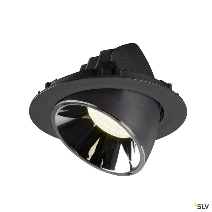 NUMINOS GIMBLE XL, black / chrome recessed ceiling light, 4000K 40°