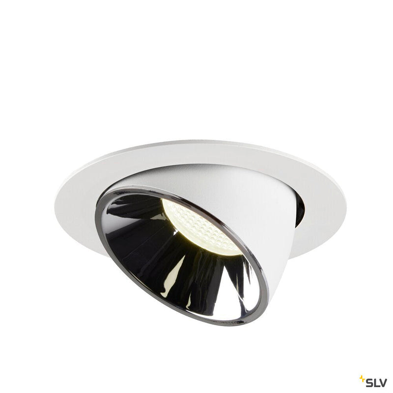 NUMINOS GIMBLE XL, white / chrome recessed ceiling light, 4000K 20°