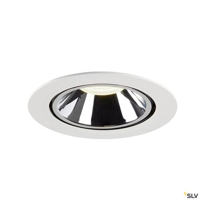 NUMINOS GIMBLE XL, white / chrome recessed ceiling light, 4000K 20°