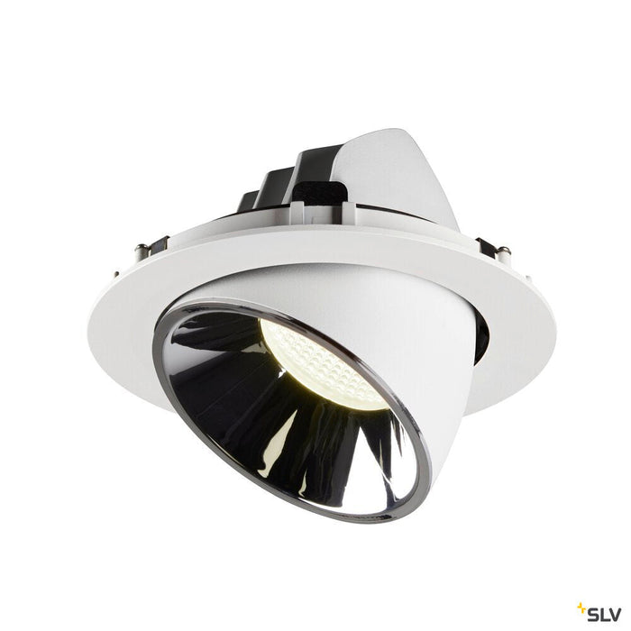 NUMINOS GIMBLE XL, white / chrome recessed ceiling light, 4000K 40°