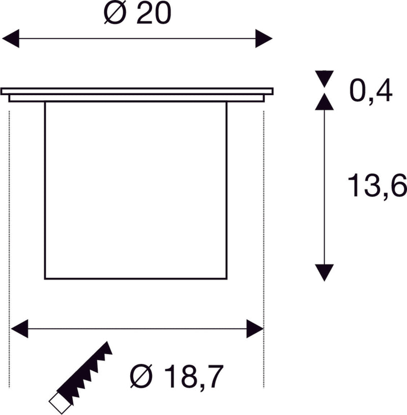 ROCCI 200 EL round, black in-ground light 16W 3000K 120°
