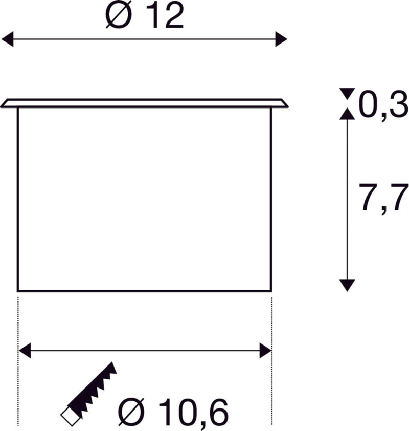 DASAR FLAT 120 EL, stainless steel in-ground light, 7W 3000K