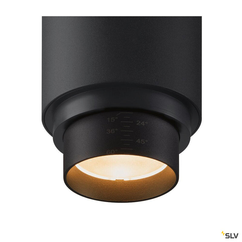 NUMINOS ZOOM M DALI, black 3-phase spot, 20W 2700K 15-60°