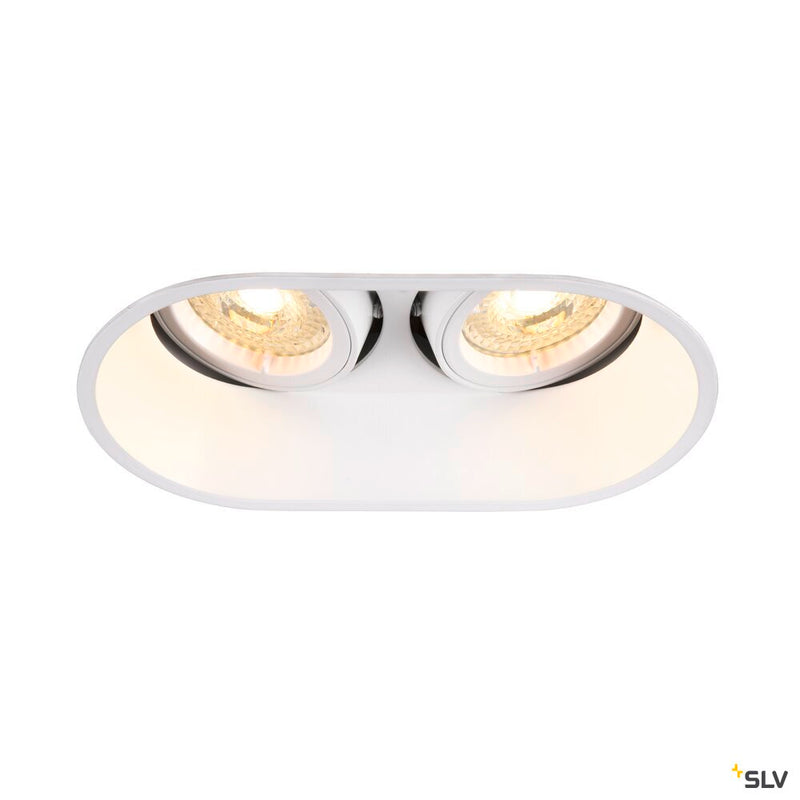 HORN double QPAR51, white recessed ceiling light, 25W