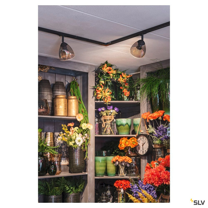 PARA CONE GL GU10, black / transparent 1-phase spot