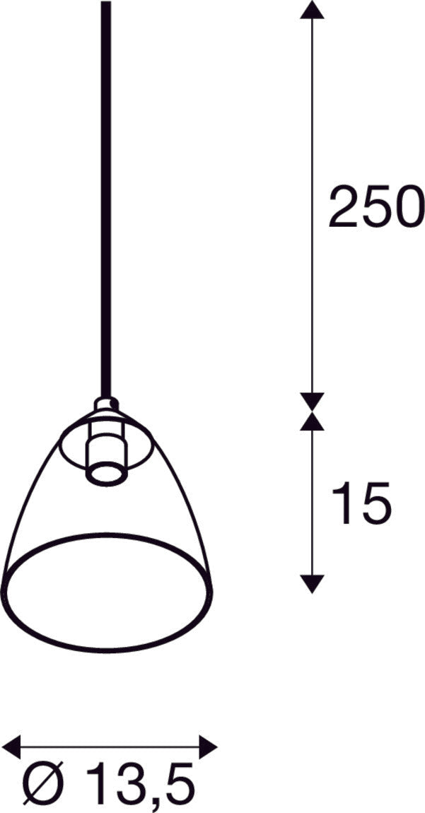 PARA CONE GL GU10, black / transparent pendant light