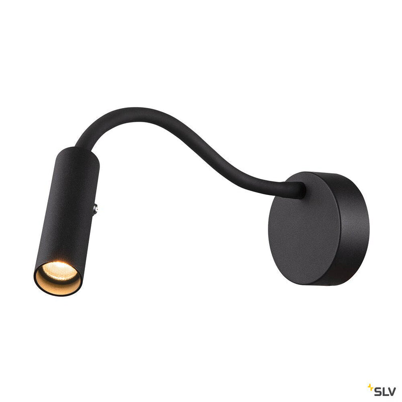 KARPO GOOSE, black wall-mounted light, 5.8W 3000K 40°