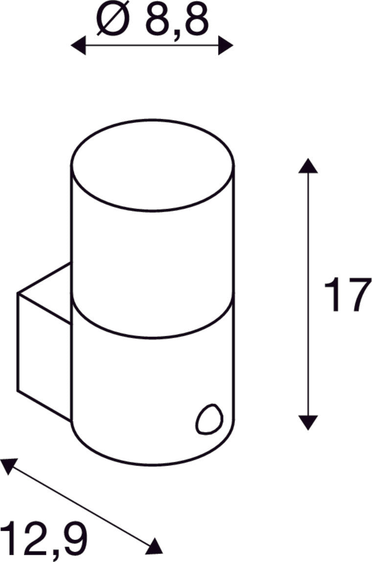 GRAFIT E27 round Sensor, anthracite wall-mounted light