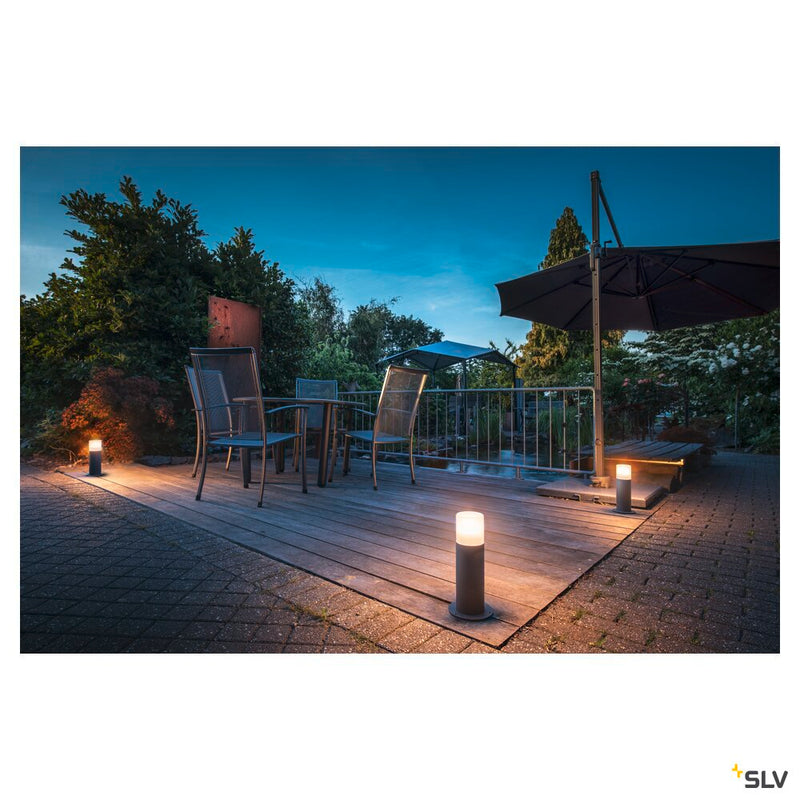 GRAFIT E27 30 Pole round, anthracite free-standing lamp