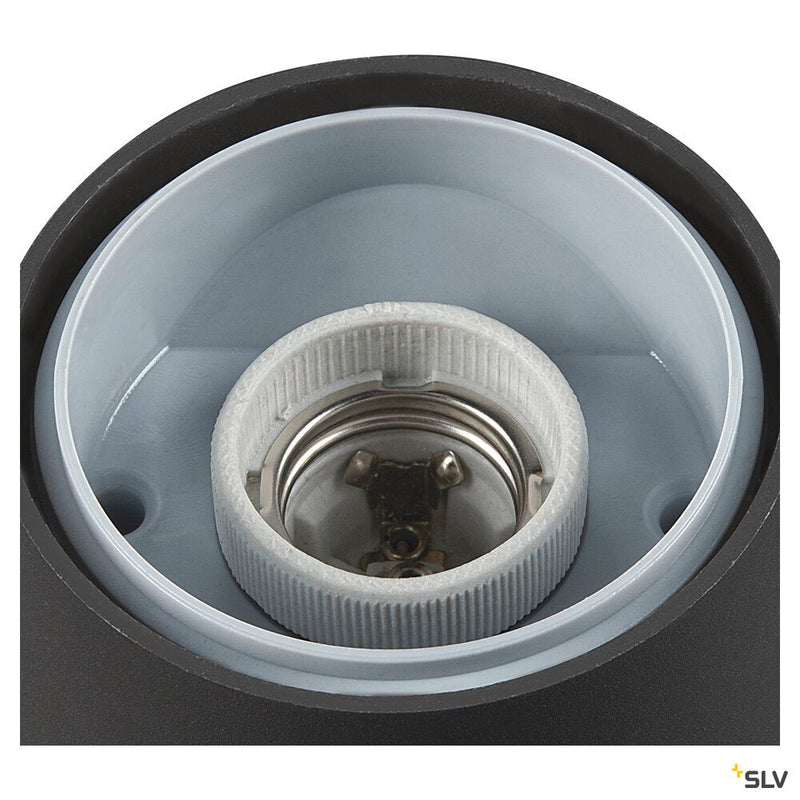 GRAFIT E27 90 Pole round, anthracite free-standing lamp