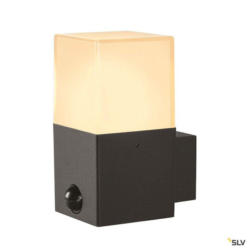 GRAFIT E27 square Sensor, anthracite wall-mounted light
