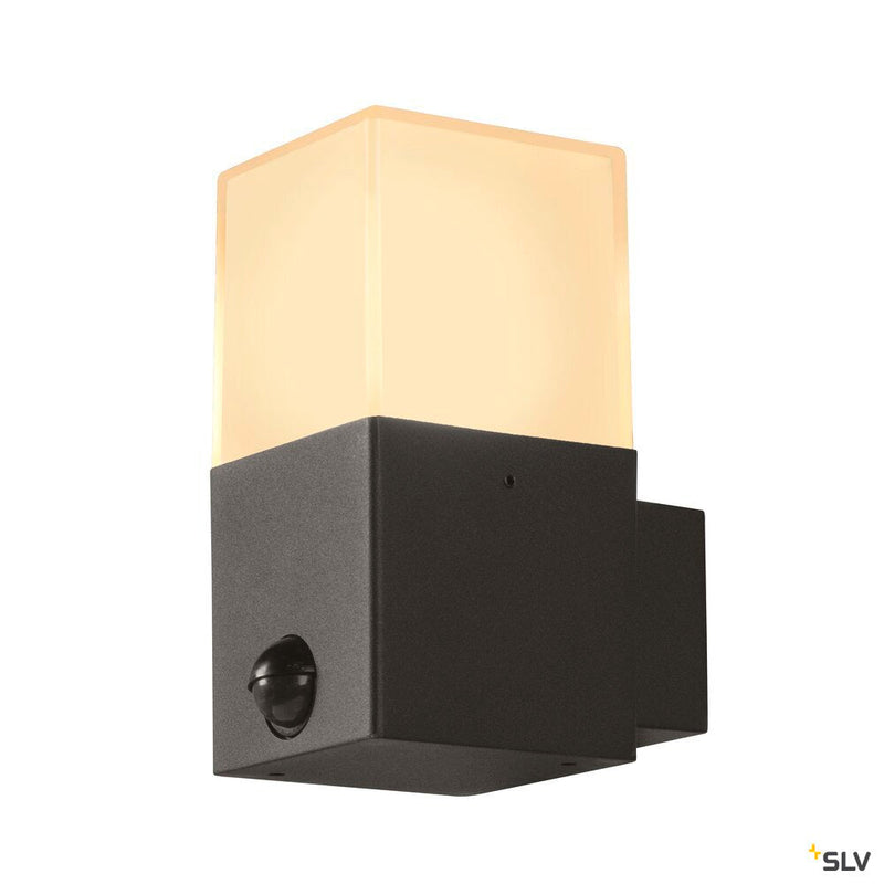 GRAFIT E27 square Sensor, anthracite wall-mounted light