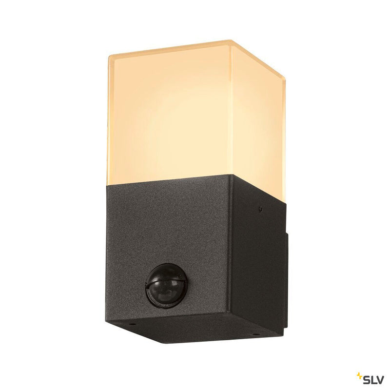 GRAFIT E27 square Sensor, anthracite wall-mounted light