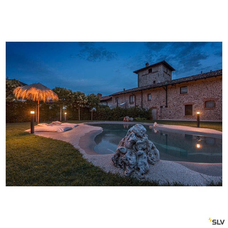 GRAFIT E27 90 Pole square, anthracite free-standing lamp