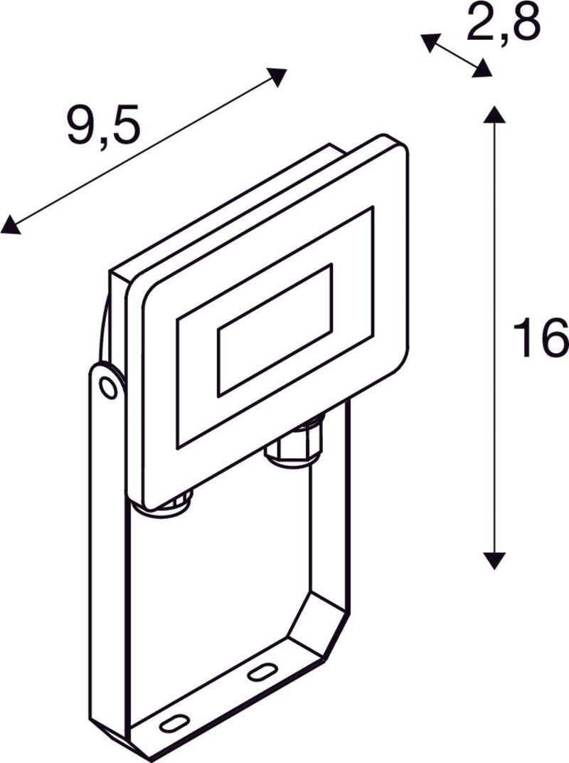 FLOODI S, anthracite / transparent wall and ceiling-mounted light, 9.3W 3000K 100°