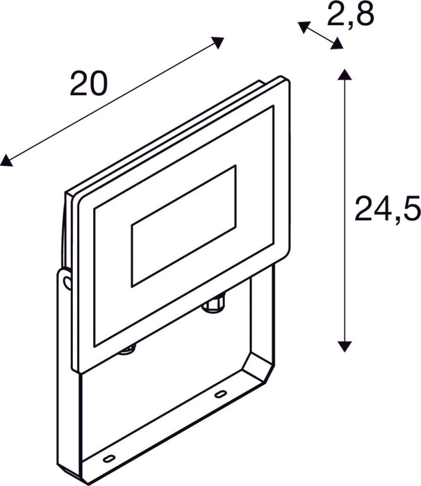 FLOODI L, anthracite / transparent wall and ceiling-mounted light, 48W 3000K 100°