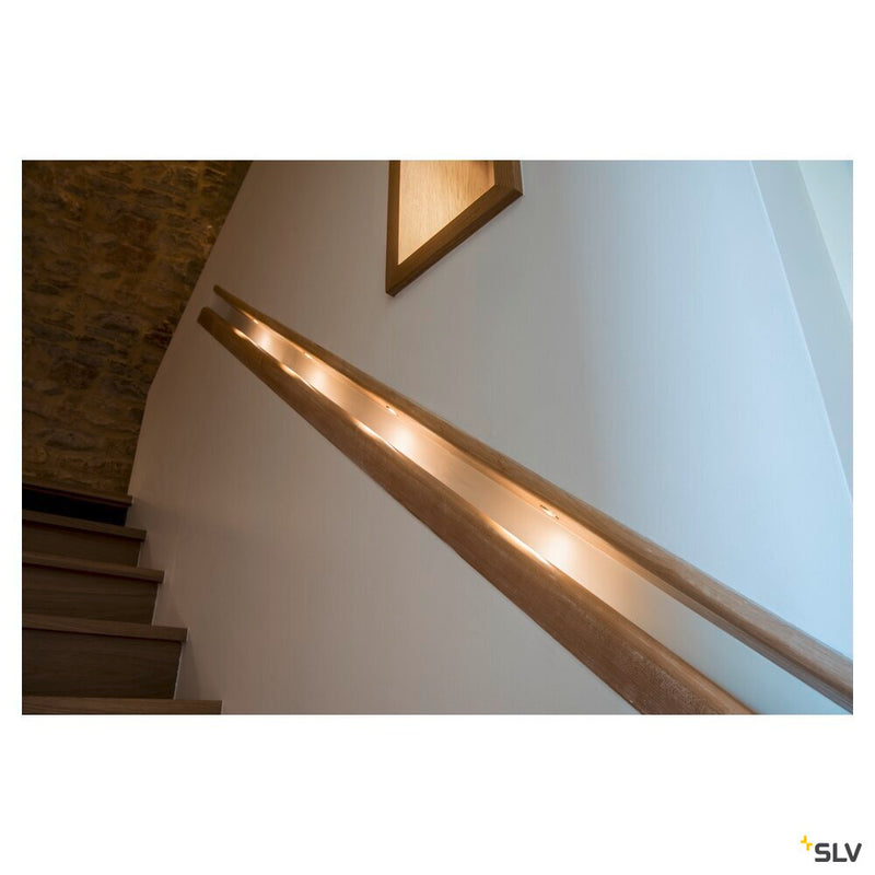 DL 126, recessed fitting, LED, 2700K, round, brushed metal, 2.8W