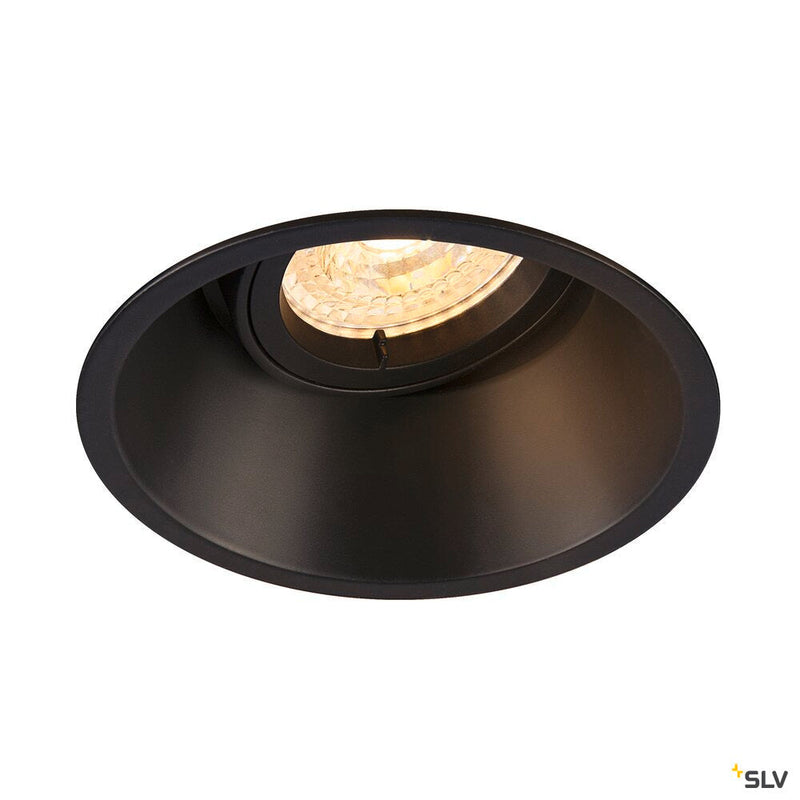 HORN-T, recessed fitting, QPAR51, round, matt black, tiltable, max. 50W, incl. clip springs