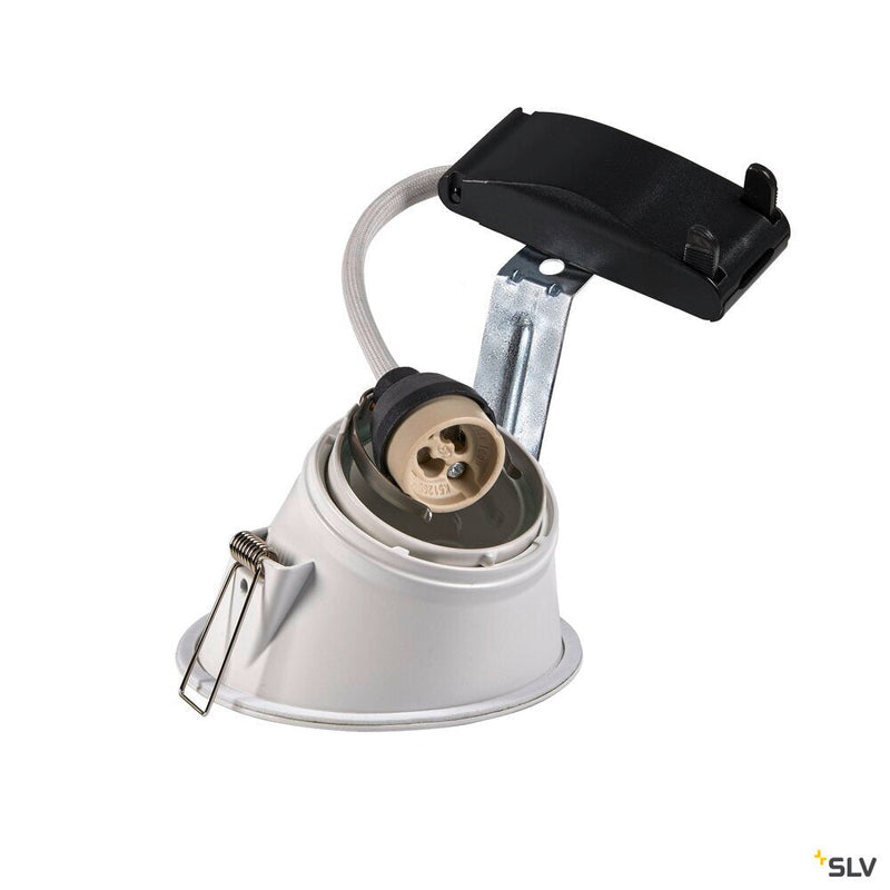 HORN-A, recessed fitting, QPAR51, round, matt white, max. 50W, incl. clip springs