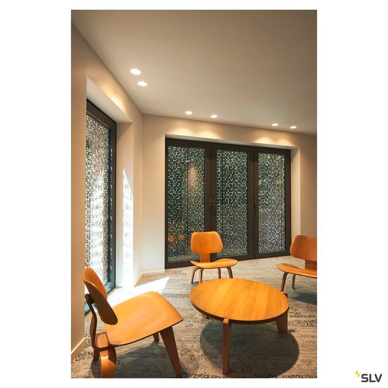 HORN-O, recessed fitting, QPAR51, round, matt white, max. 50W, incl. clip springs