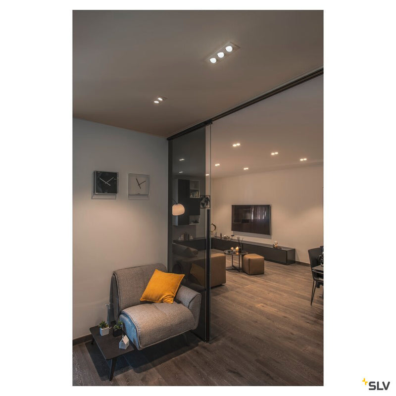 NEW TRIA 2 SET recessed fitting, double-headed LED, 2700K, rectangular, white, 38°, 14.7W, incl. driver, clip springs