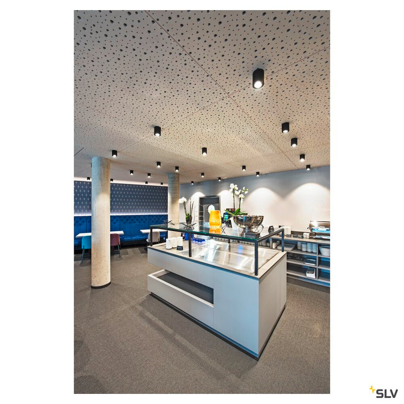 TRILEDO ROUND CL ceiling light, LED, 3000K, round, matt black, 38°, 6.2W, incl. driver