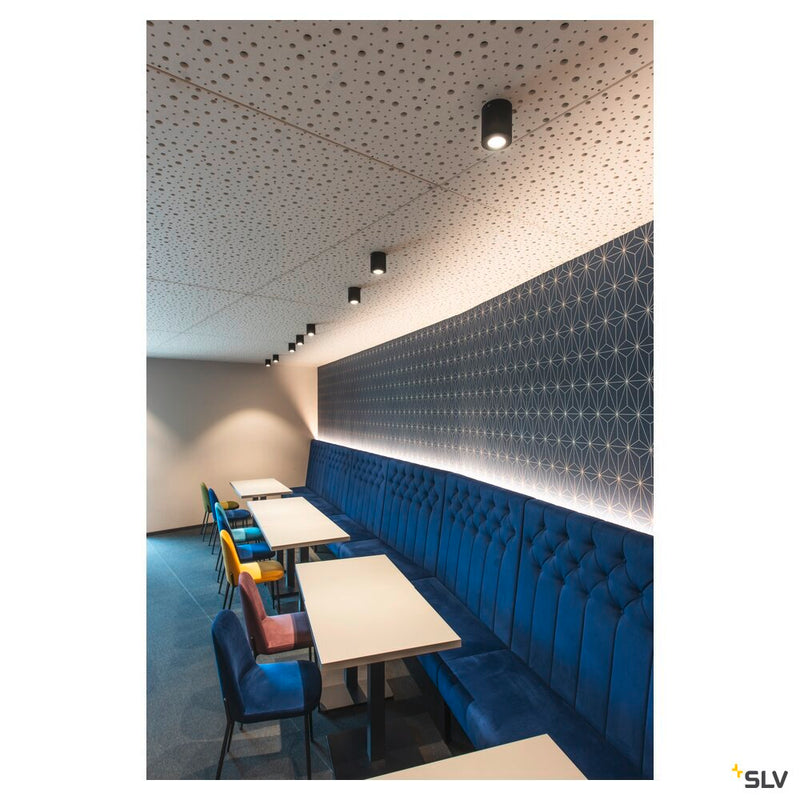 TRILEDO ROUND CL ceiling light, LED, 3000K, round, matt black, 38°, 6.2W, incl. driver