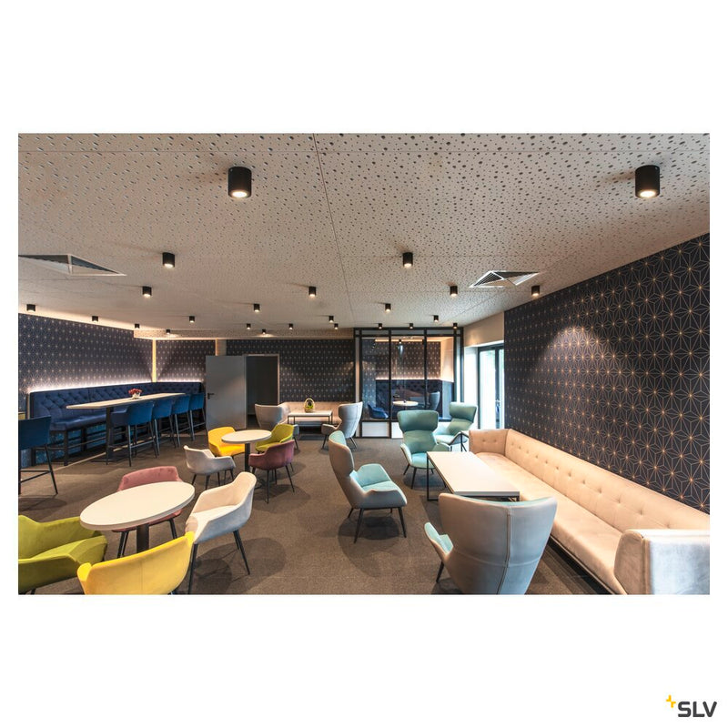 TRILEDO ROUND CL ceiling light, LED, 3000K, round, matt black, 38°, 6.2W, incl. driver