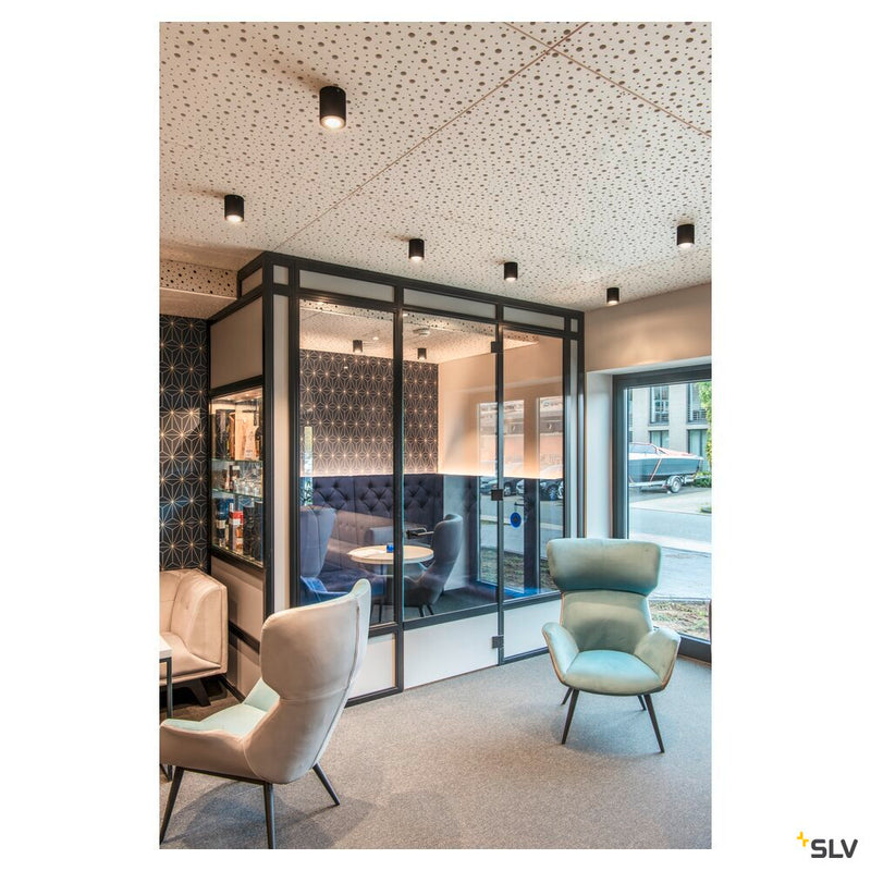 TRILEDO ROUND CL ceiling light, LED, 3000K, round, matt black, 38°, 6.2W, incl. driver