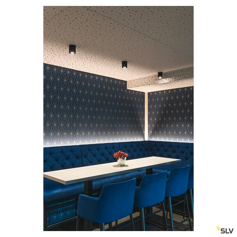 TRILEDO ROUND CL ceiling light, LED, 3000K, round, matt black, 38°, 6.2W, incl. driver