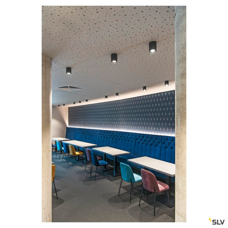 TRILEDO ROUND CL ceiling light, LED, 3000K, round, matt black, 38°, 6.2W, incl. driver